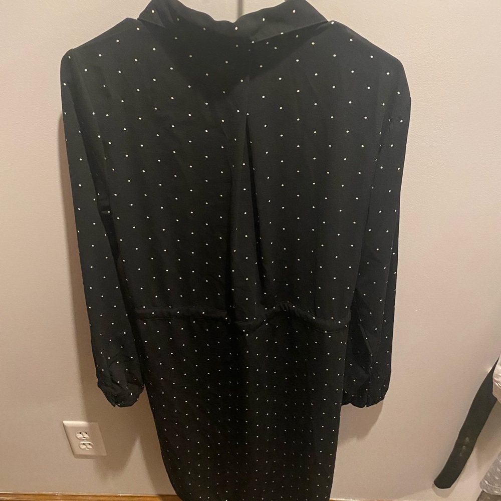 A New Day shirt dress, black polka dot, size L
